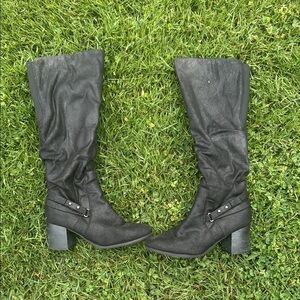 BareTraps Black Heeled Boots Timeless Design